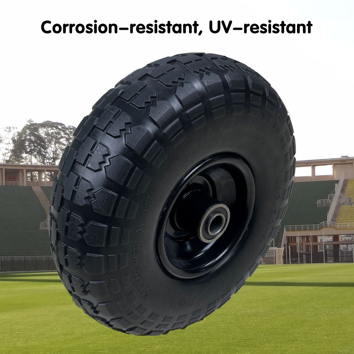 2PCS PU Foam Flat Free Tires 4.10/3.50-4 for Tool Cart Wagon