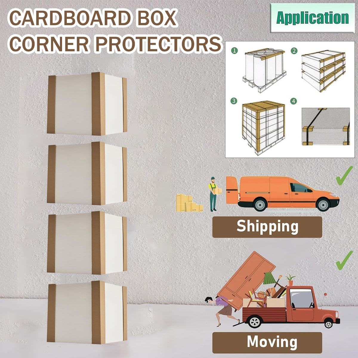 100PCS L-Shaped Kraft Paper Corner Protectors 20cm