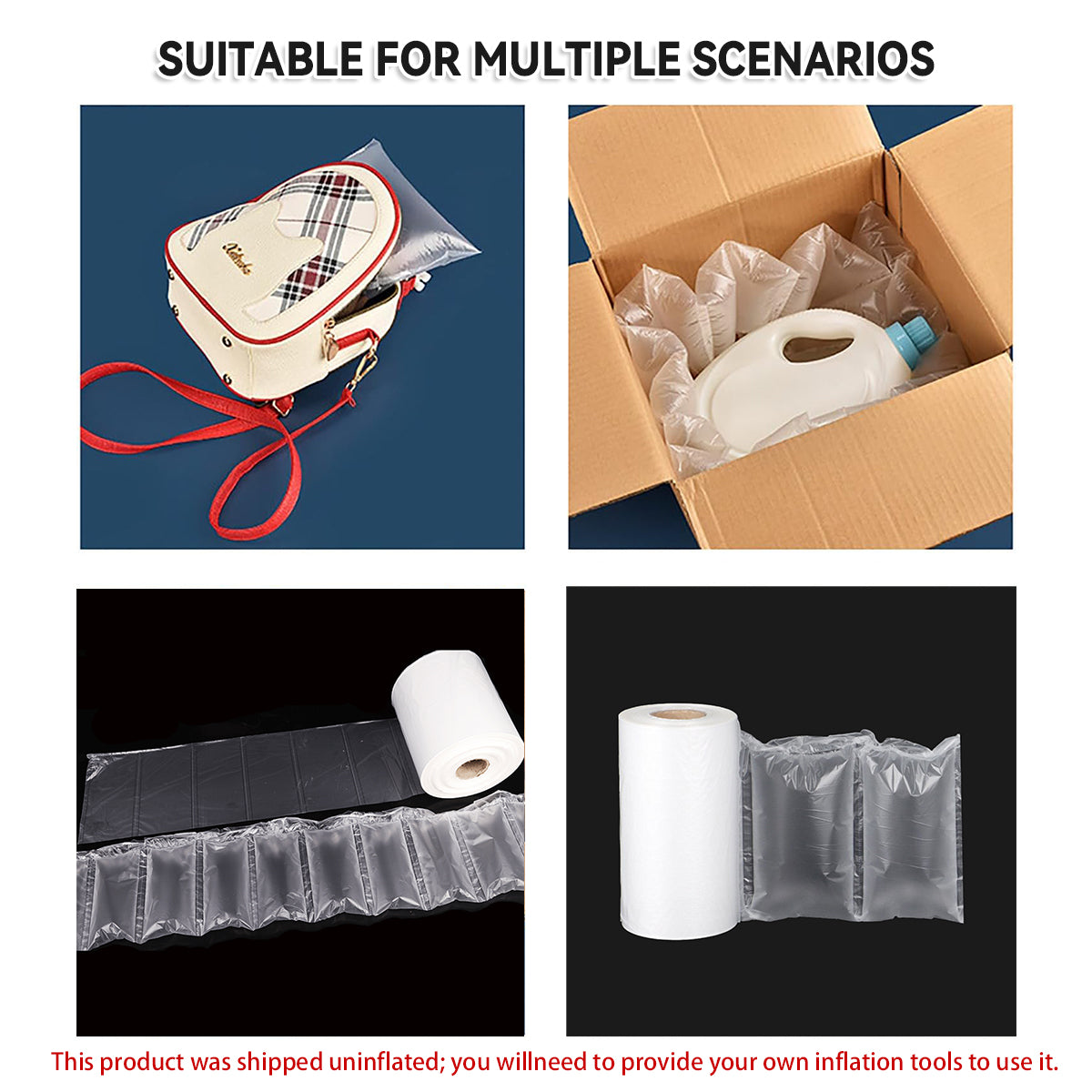 Inflatable Air Column Cushion Roll Shockproof Clear Packaging for Shipping