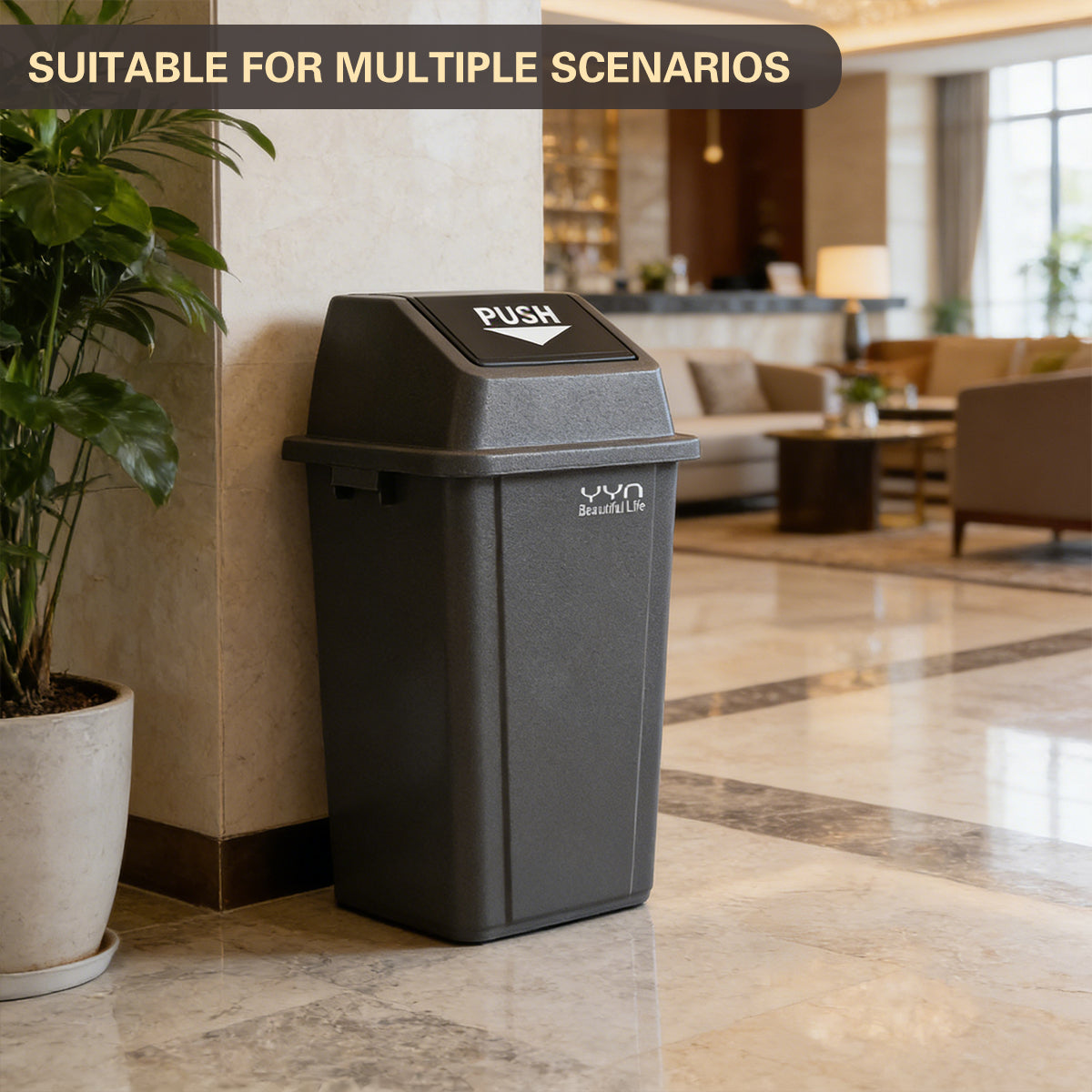 100L Outdoor Garbage Bin Large Capacity Durable Plastic Trash Can