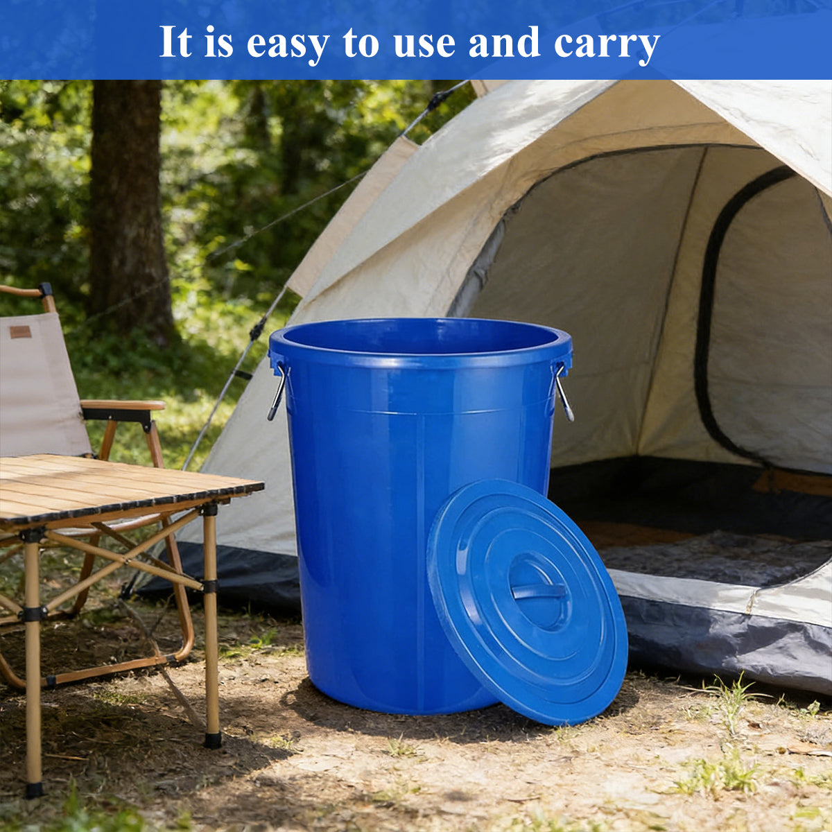 122.5L Round Plastic Bucket with Lid Heavy Duty