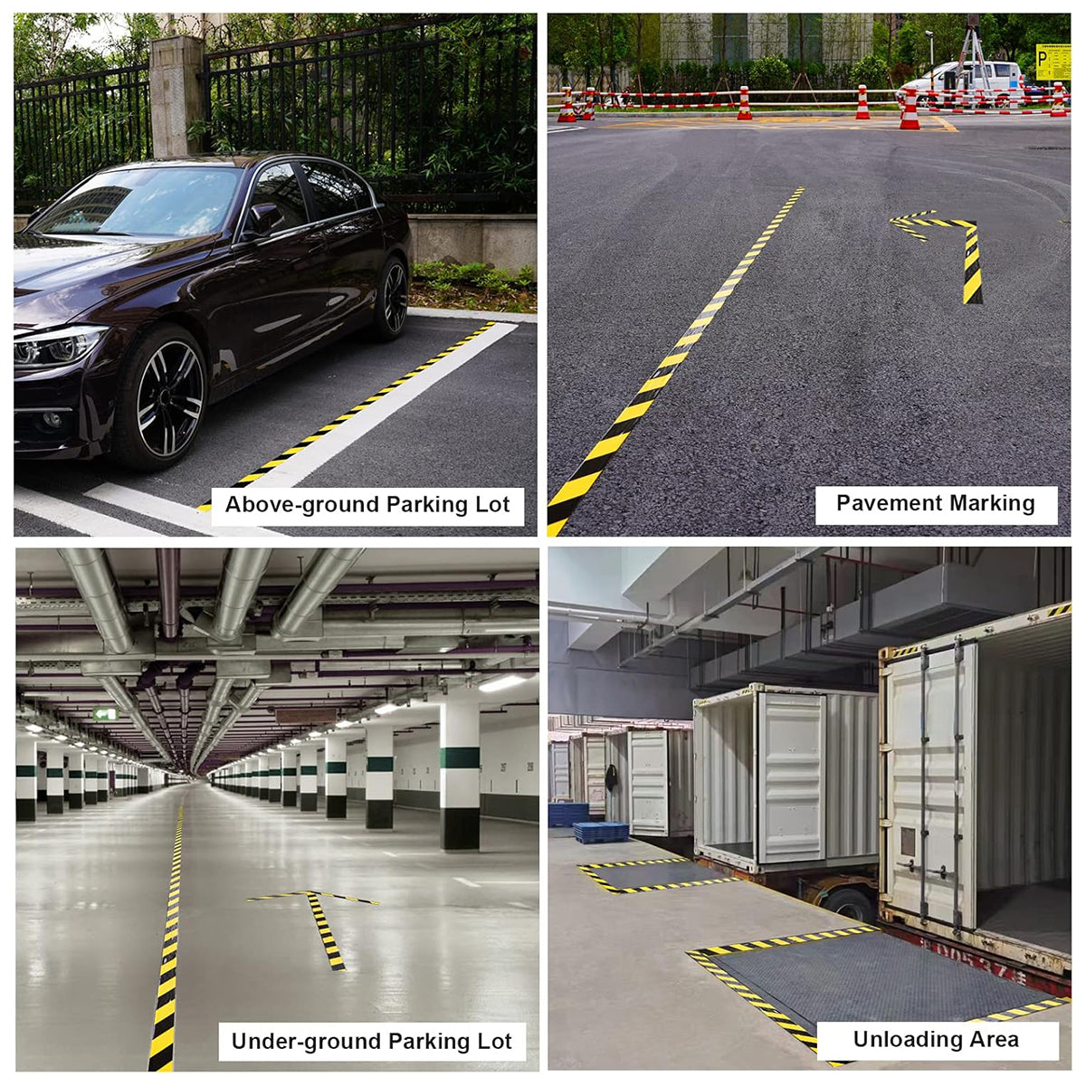 PVC Warning Tape Black Yellow Floor Safety Marking Tape