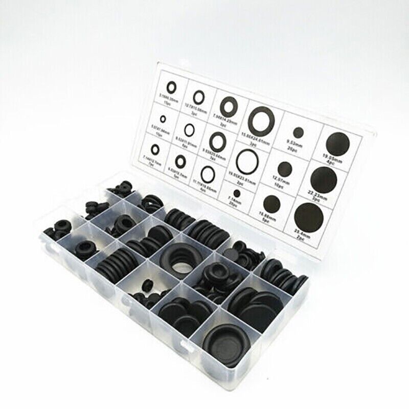125PCS Rubber Grommet Assortment Kit with 18 Sizes for Automotive and DIY