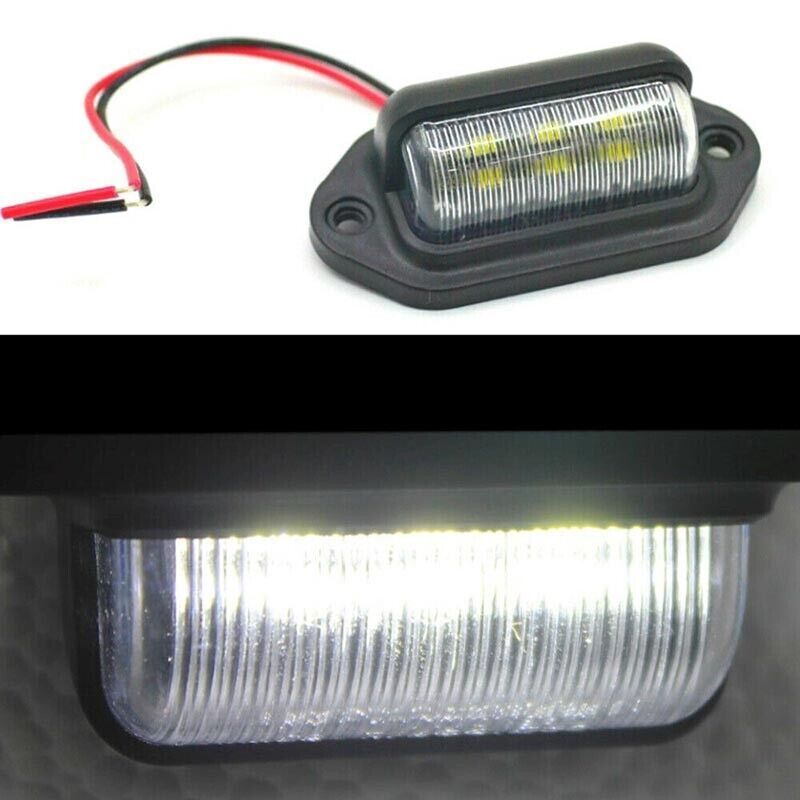 2PCS 6 LED License Plate Light for Truck SUV Trailer Lorry 12V 24V