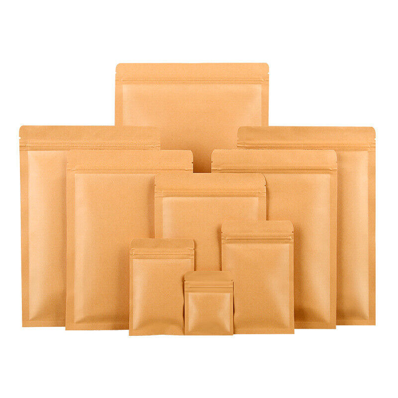Kraft Paper Mylar Self-Seal Storage Packaging Pouches 250PCS
