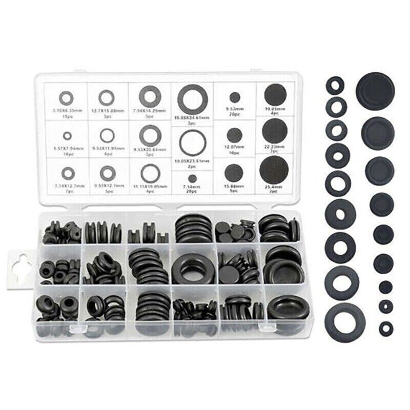 125PCS Rubber Grommet Assortment Kit with 18 Sizes for Automotive and DIY