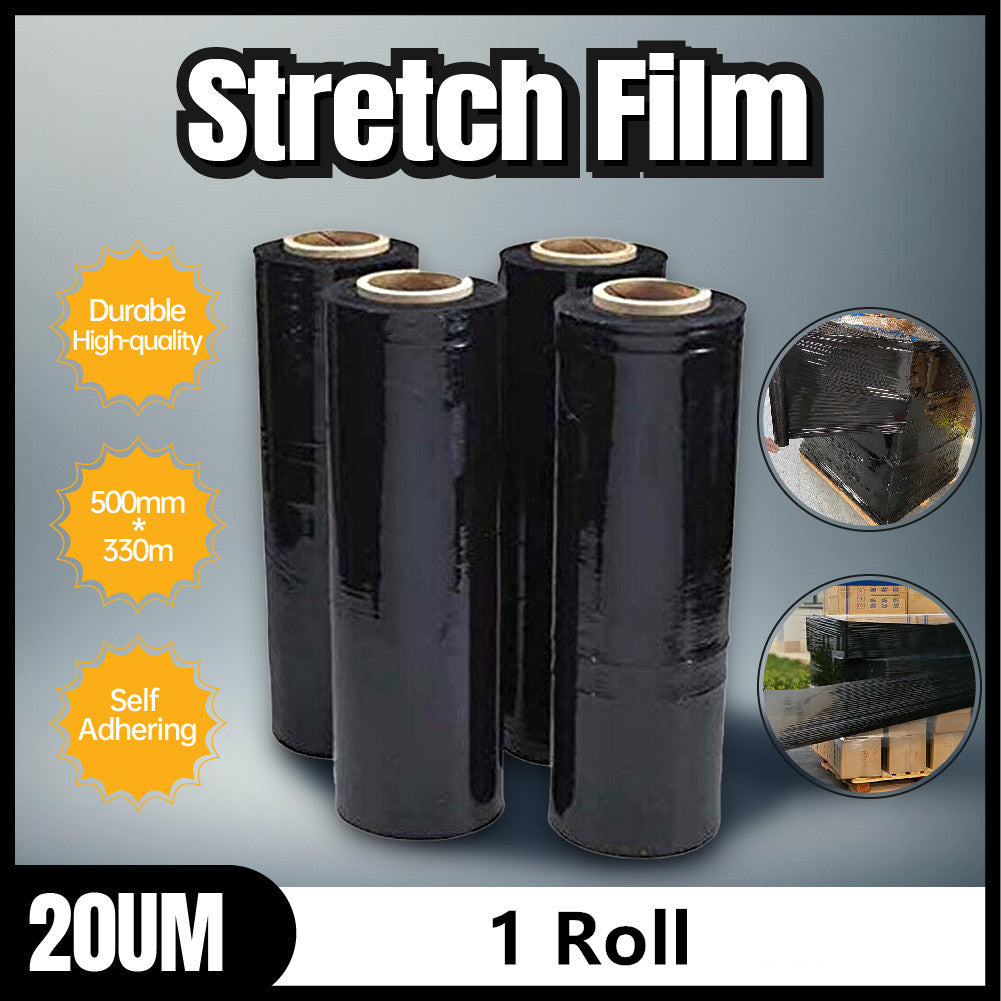 Stretch Film Black Pallet Shrink Wrap 500mm 330m 20um 1 Roll