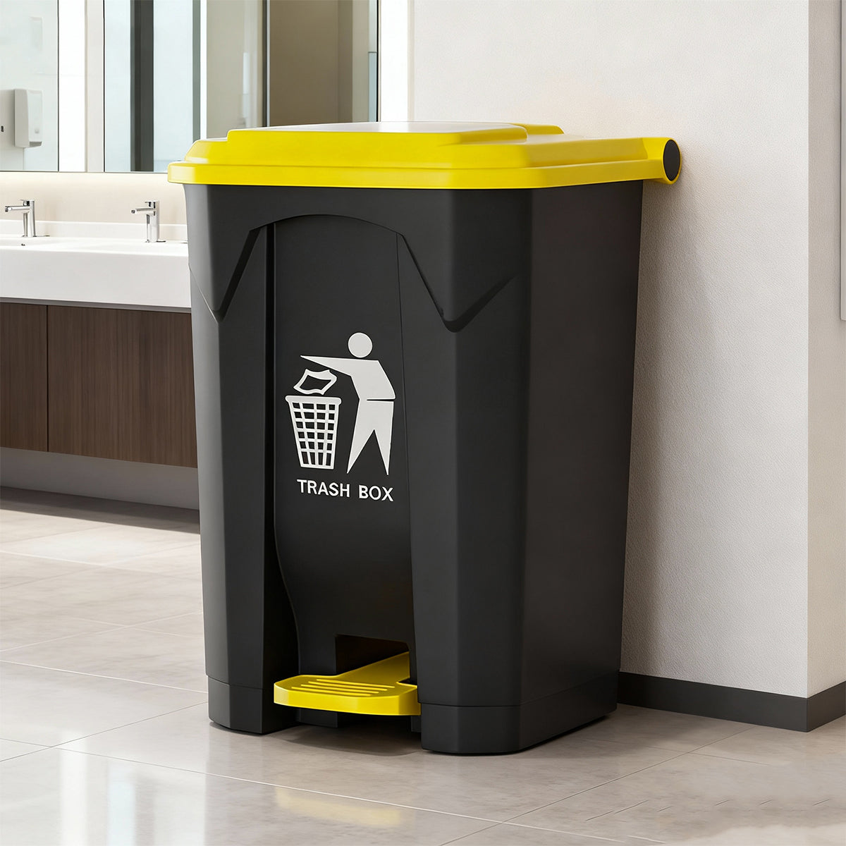 100L Pedal Trash Can with Lid Large Capacity Durable