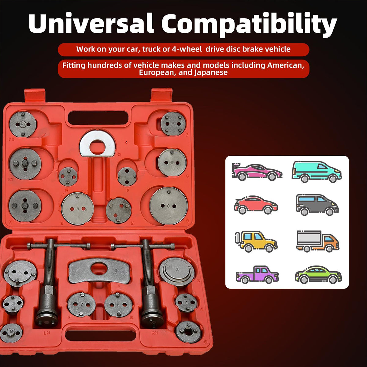 22PCS Universal Brake Caliper Tool Kit for Car Truck SUV