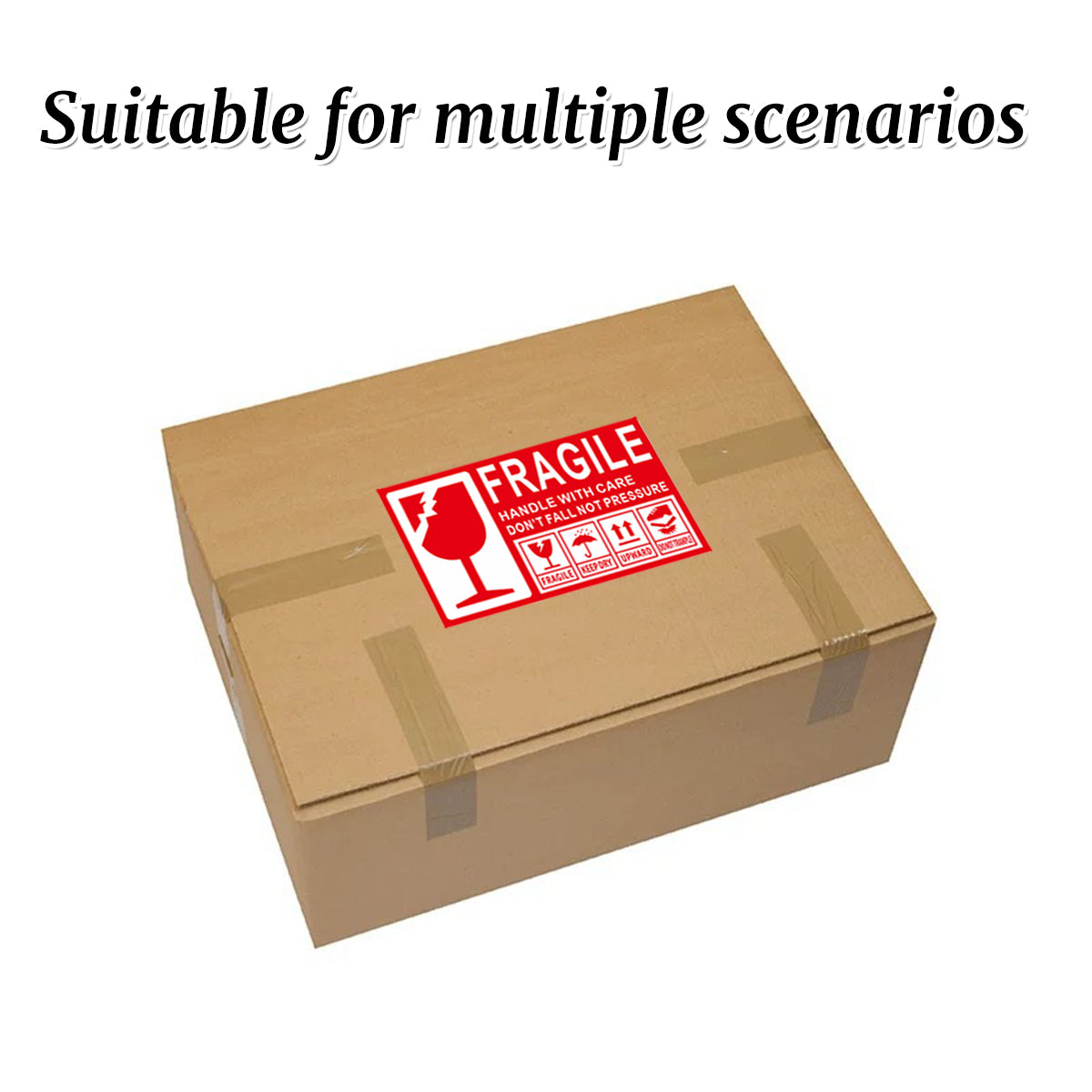 Fragile Warning Self Adhesive Shipping Stickers Red