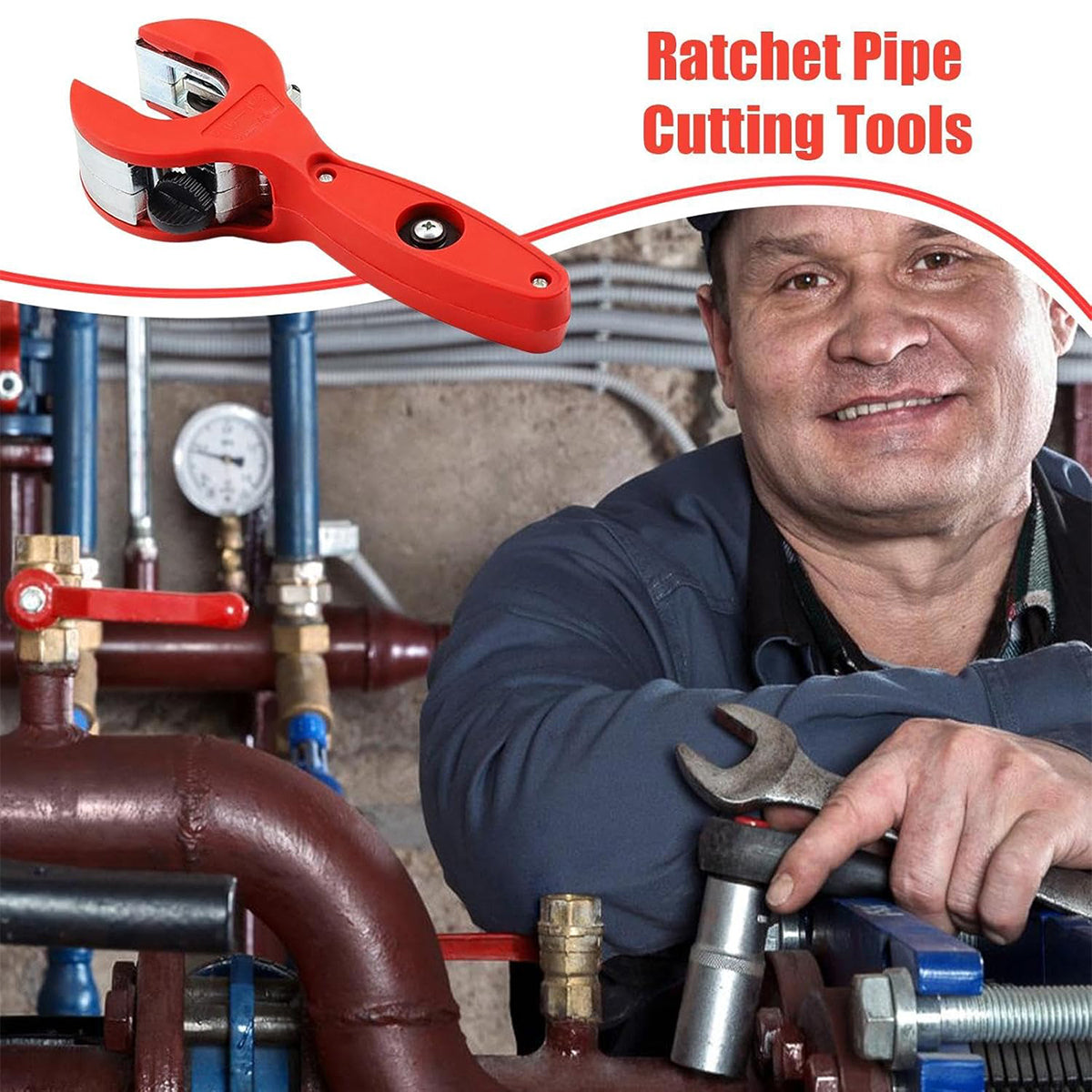 Ratchet Pipe Cutter for 8–29 mm Metal Tubes and Plumbing Repairs