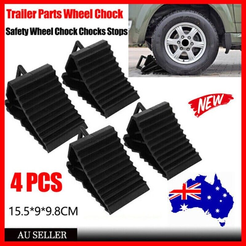 4PCS Heavy Duty Wheel Chock Car Trailer Boat Caravan Stops