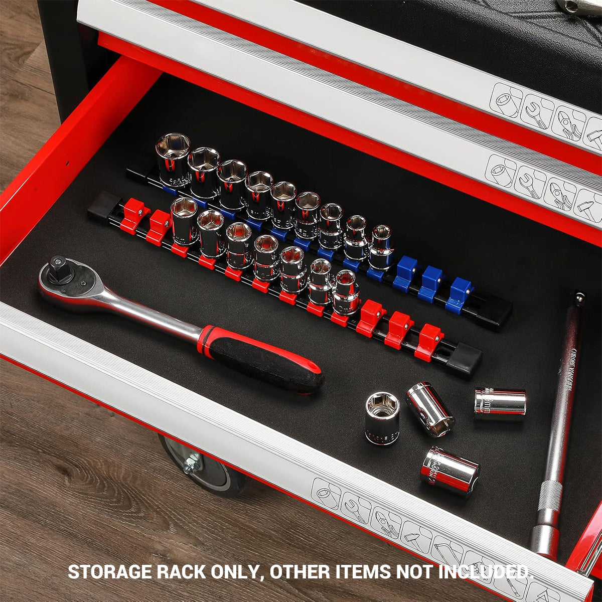 9PCS Socket Holder Rail Organizer 1/4 3/8 1/2 Inch Storage Rack