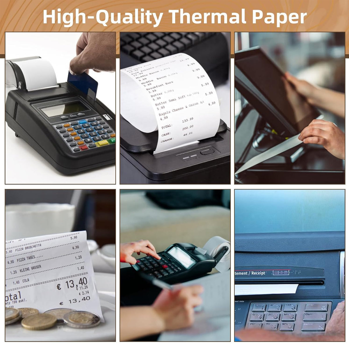 Thermal Paper Rolls 57x35mm for POS Receipt Printers 20/50 Rolls