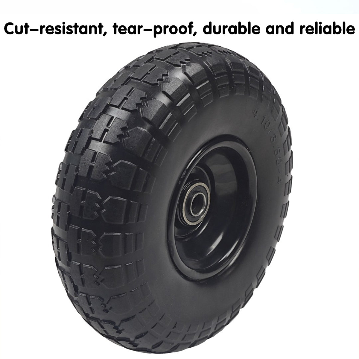 2PCS PU Foam Flat Free Tires 4.10/3.50-4 for Tool Cart Wagon