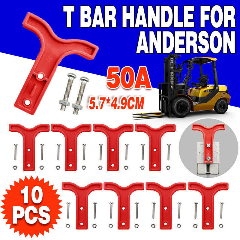 10x Red T Bar Handle for Anderson Plug Connectors 50AMP 12-24V