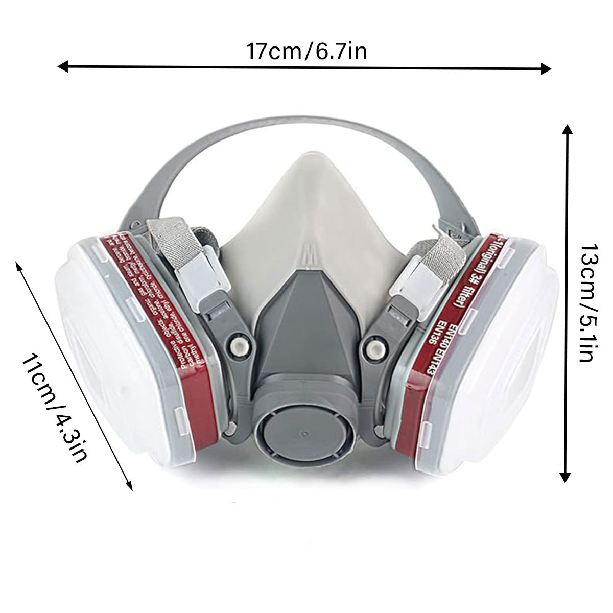 Half Face Dustproof Protective Mask with Dual Cartridge for Industrial Use