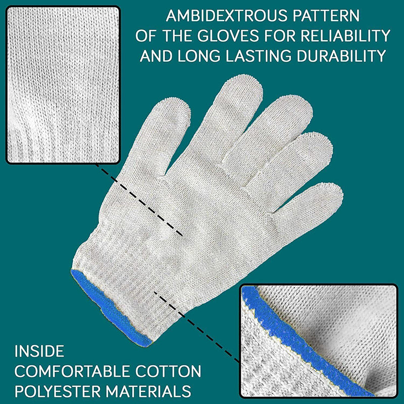 White Safety Work Glove Knitted Cotton Heavy Duty Factory Warehouse