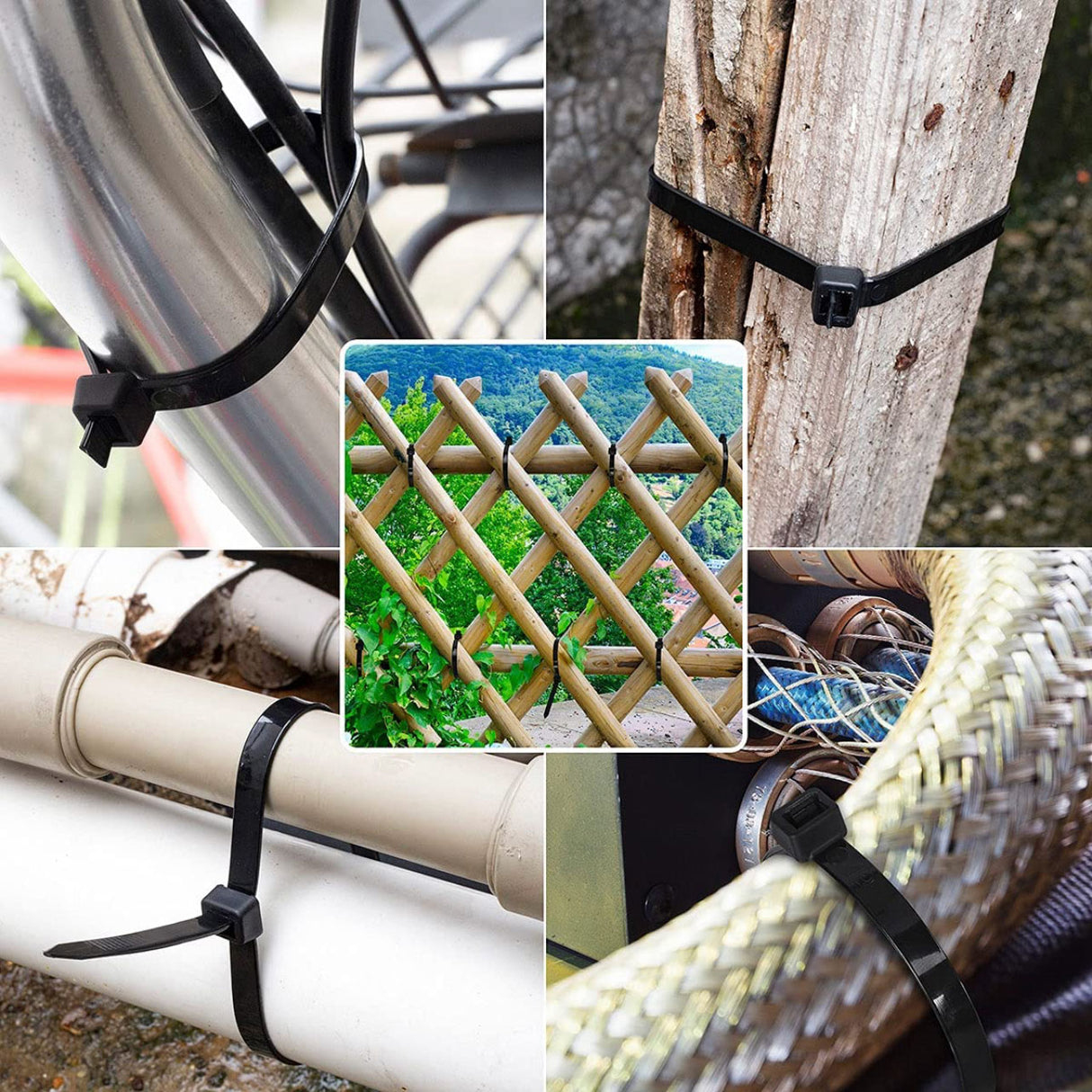 100-500PCS Nylon Cable Ties UV Resistant Zip Wire Ties Bulk Pack