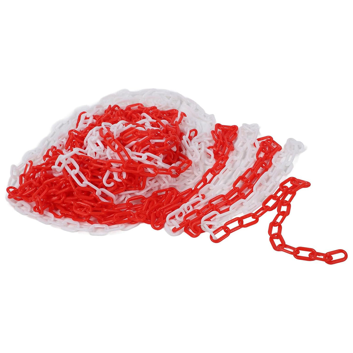 Plastic Warning Barrier Chain 25m Red White Durable Safety Control