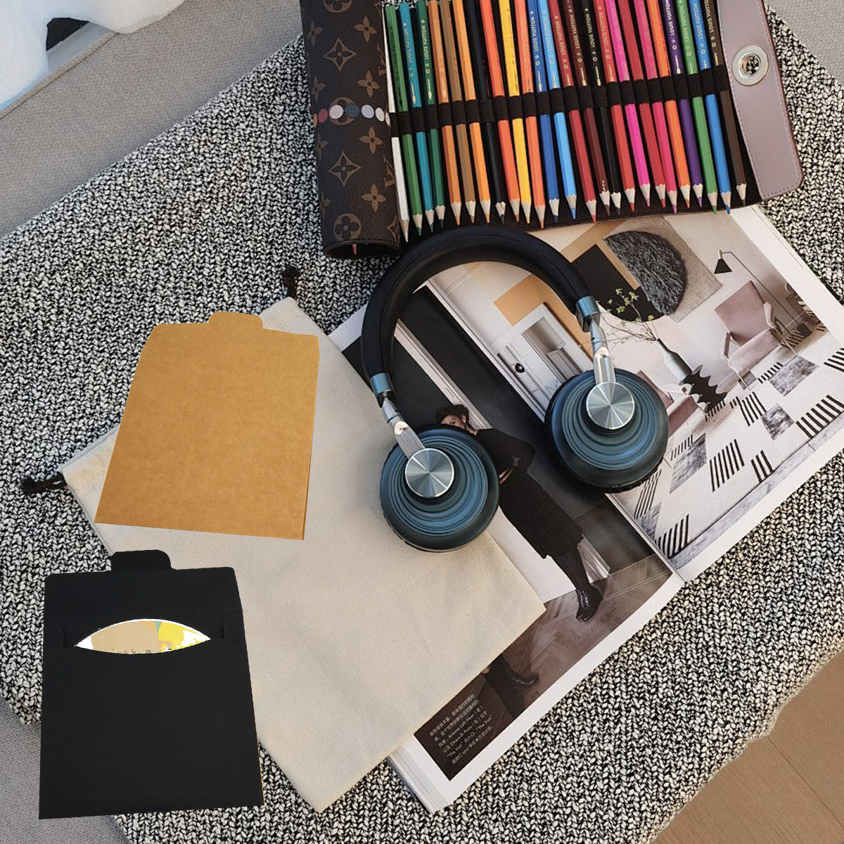 50PCS Kraft Paper CD Envelopes Brown Card Document Holders