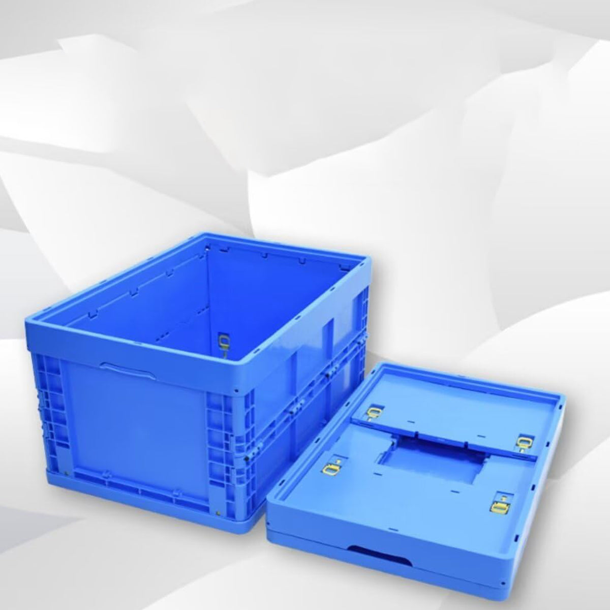 Foldable Plastic Storage Box with Rounded Corners for Workshop Garage Home