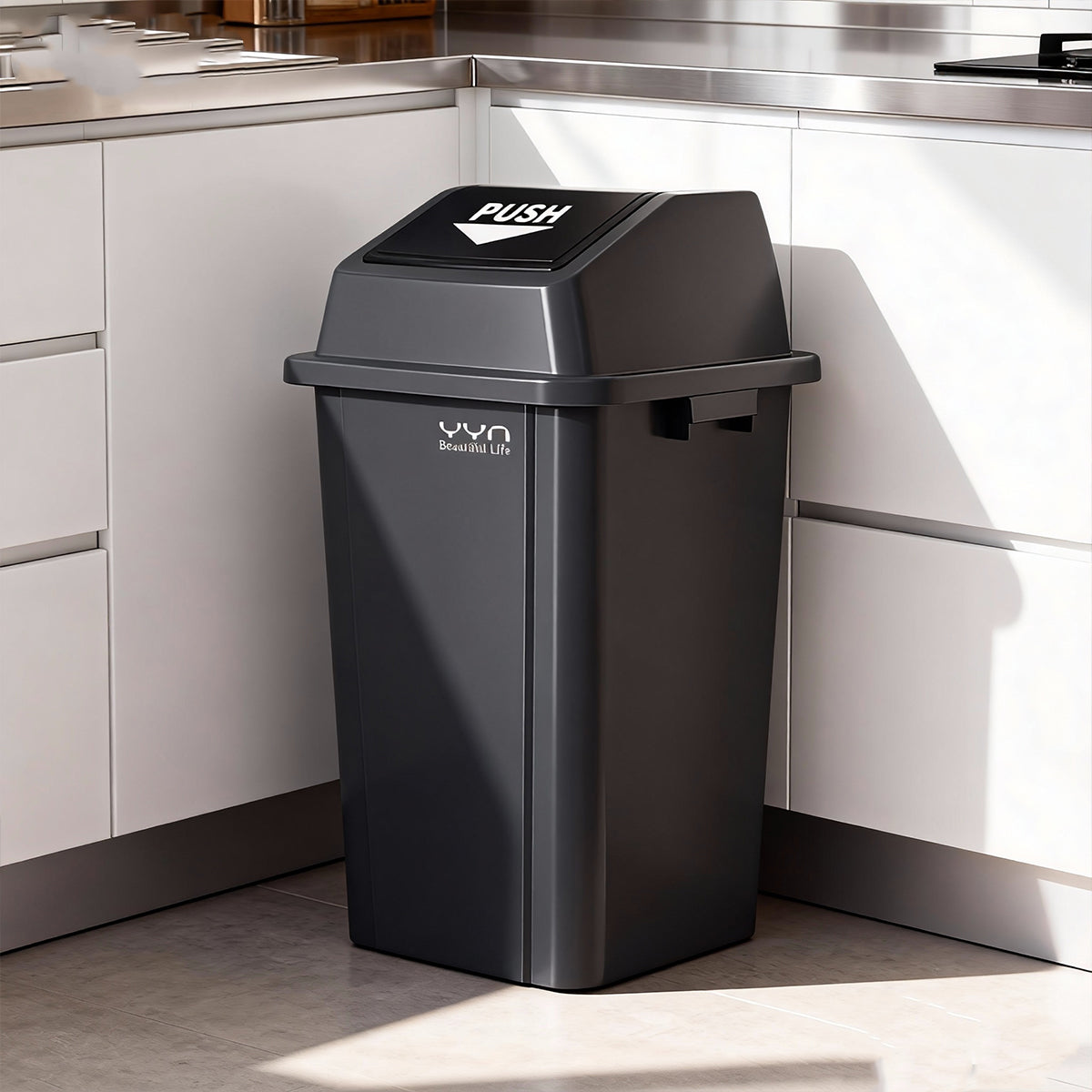 100L Outdoor Garbage Bin Large Capacity Durable Plastic Trash Can