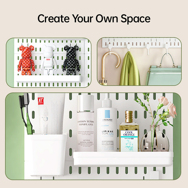 Wall Mounted Storage Rack No Drill Organizer for Home and Office