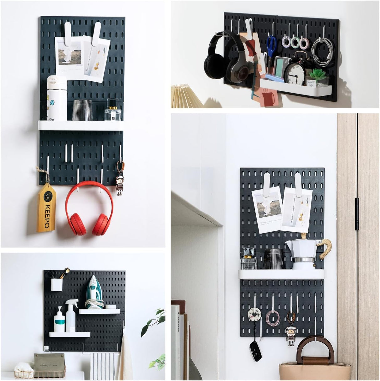 Wall Mounted Storage Rack No Drill Organizer for Home and Office