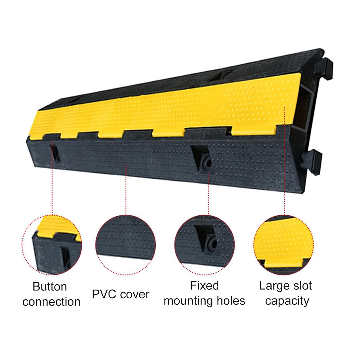 Slotted Rubber Speed Bump with Flip Cover Reflective Modular Design