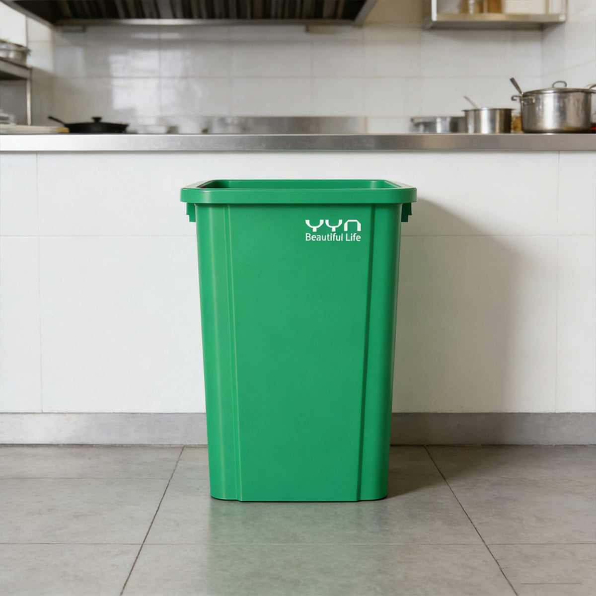 80L Square Trash Can Large Capacity Durable Open-Top Bin