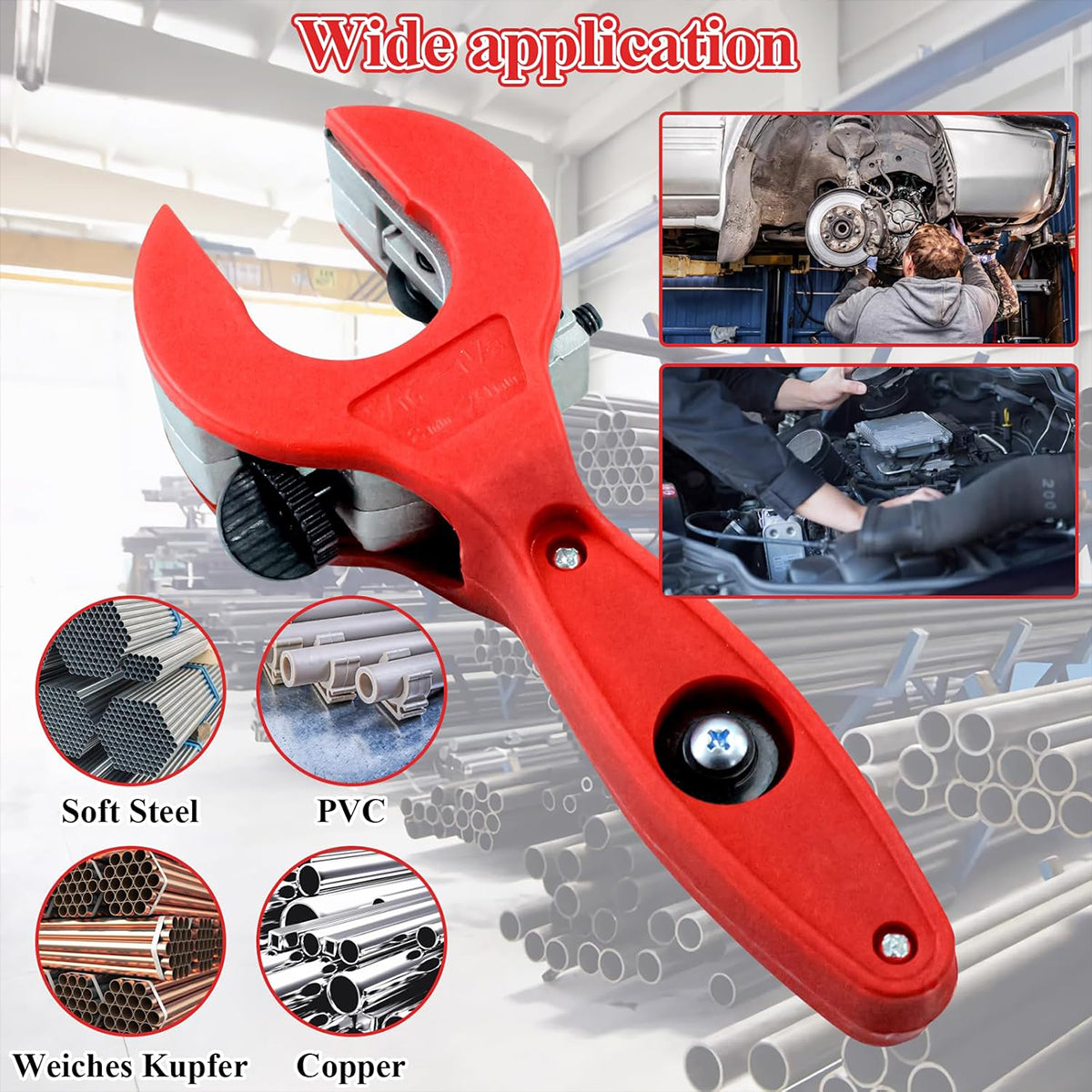 Ratchet Pipe Cutter for 8–29 mm Metal Tubes and Plumbing Repairs