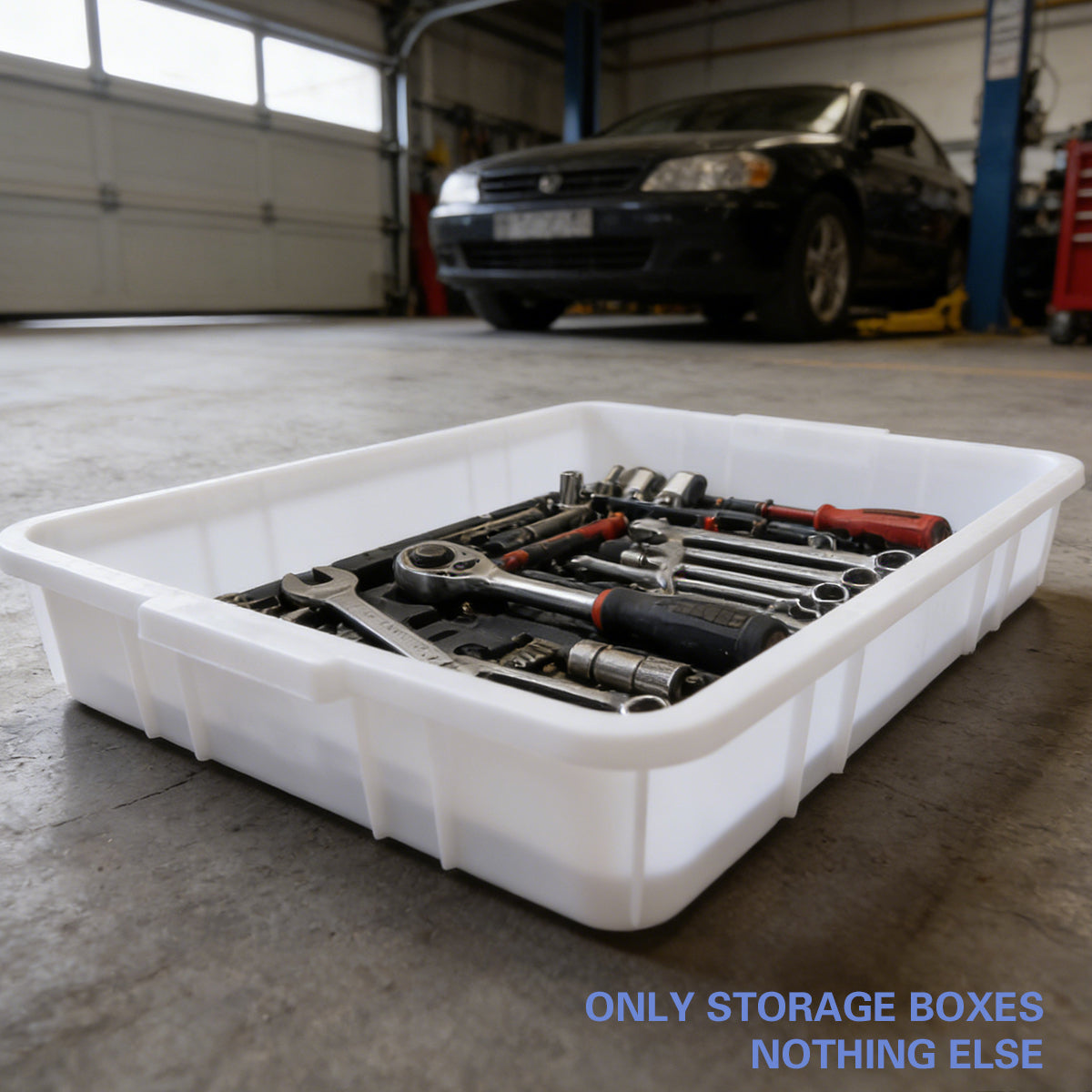 Rectangular Hardware Tool Storage Box Large Capacity PE Organizer