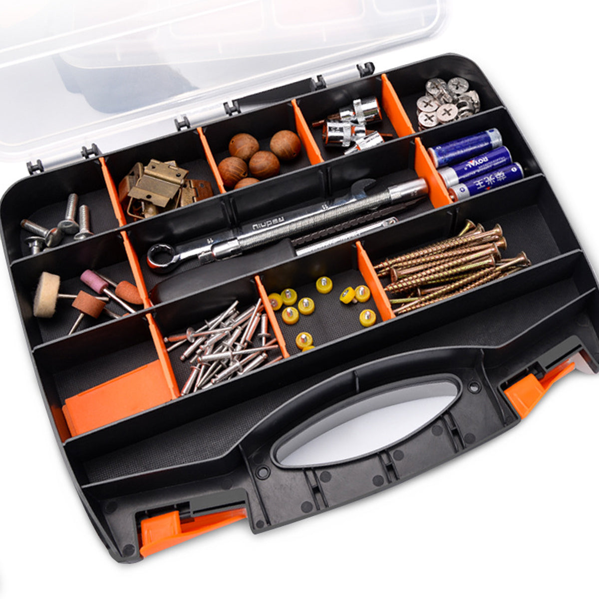 Clear Plastic Storage Box Multi Compartment Small Parts Organizer