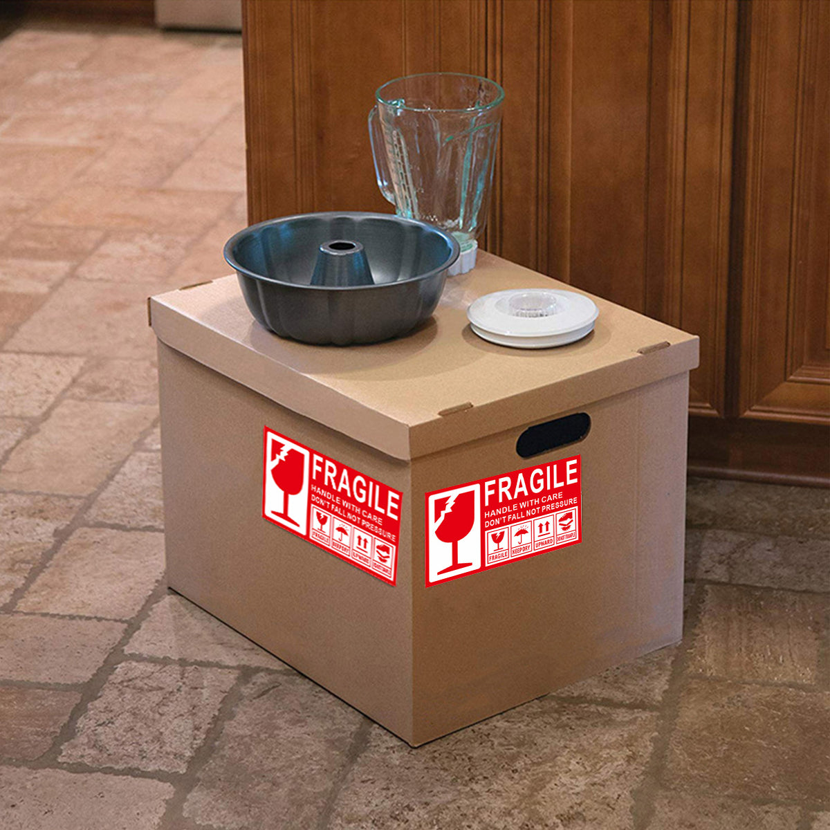 Fragile Warning Self Adhesive Shipping Stickers Red