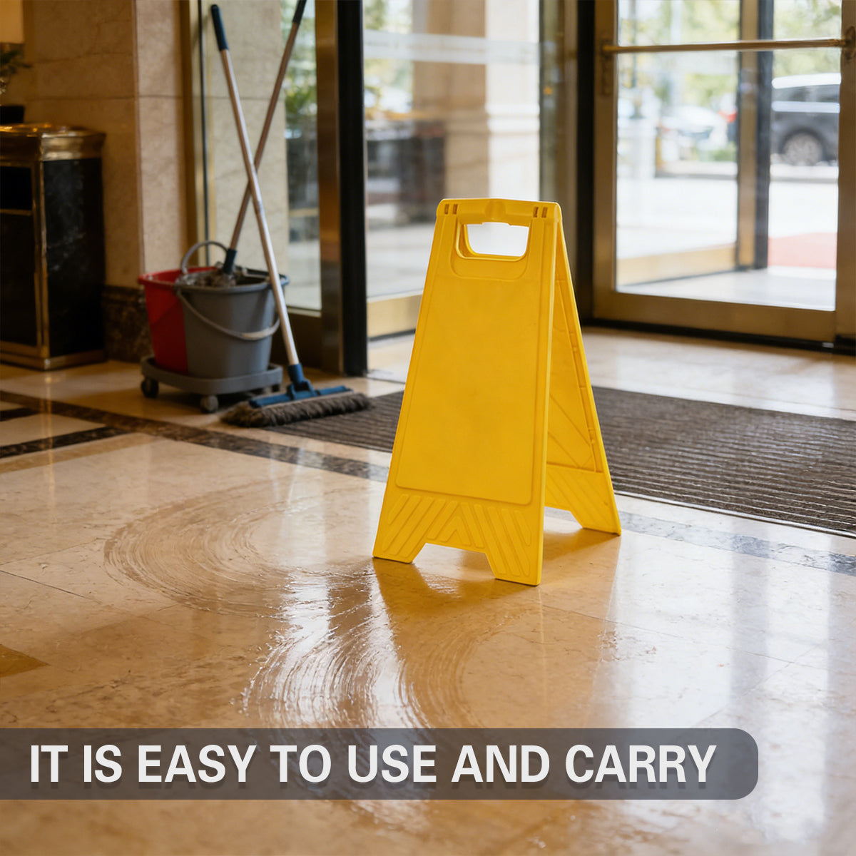 2PCS A-Frame Caution Warning Floor Signs Durable Standing Safety Sign