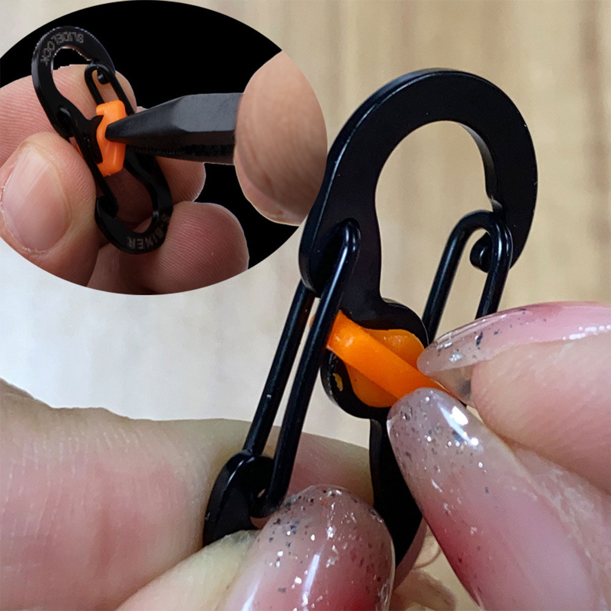 Aluminum S-Biner Carabiner Keychain Clip Spring Hook 1–2PCS