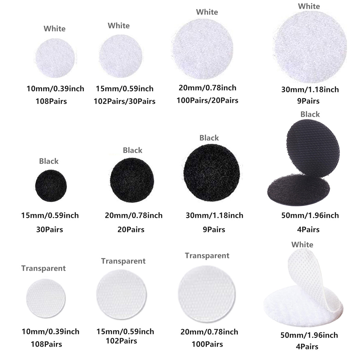 Strong Sticky Round Self Adhesive Velcro Dots DIY Bond Tape No Mark Fasteners