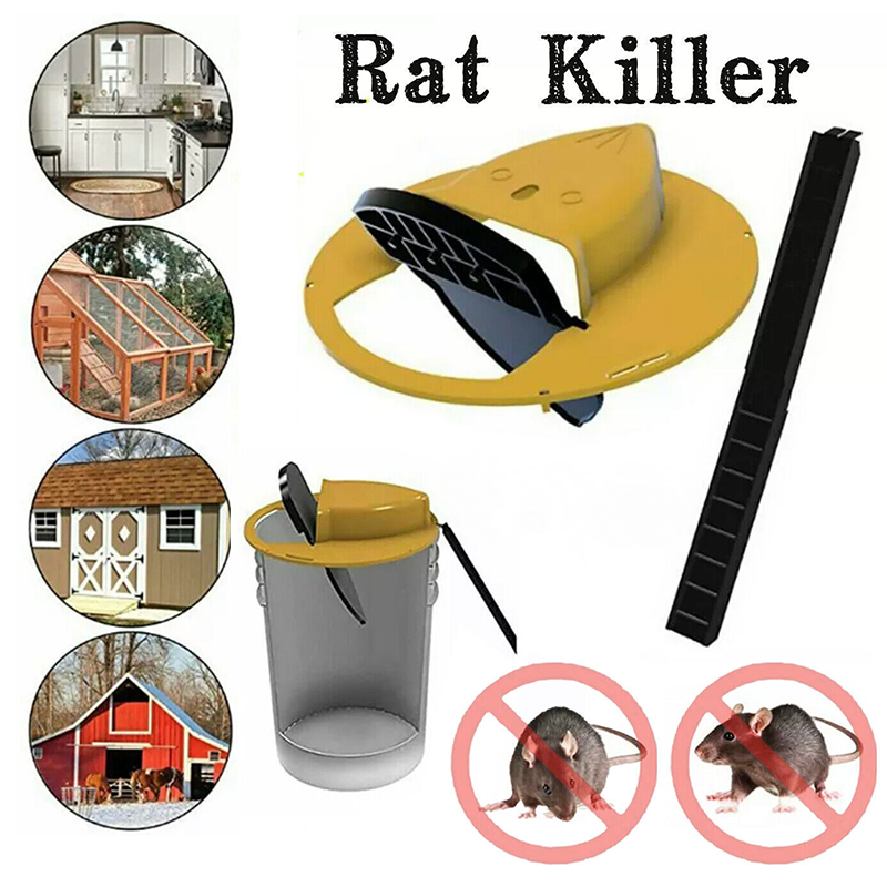Flip N Slide Bucket Lid Mouse Rat Trap With Ladder Mousetrap Catcher