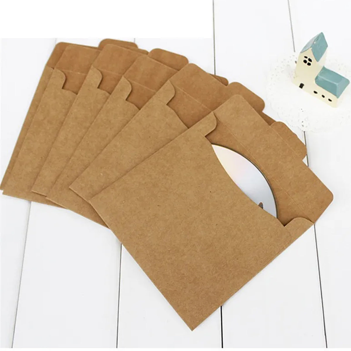 50PCS Kraft Paper CD Envelopes Brown Card Document Holders