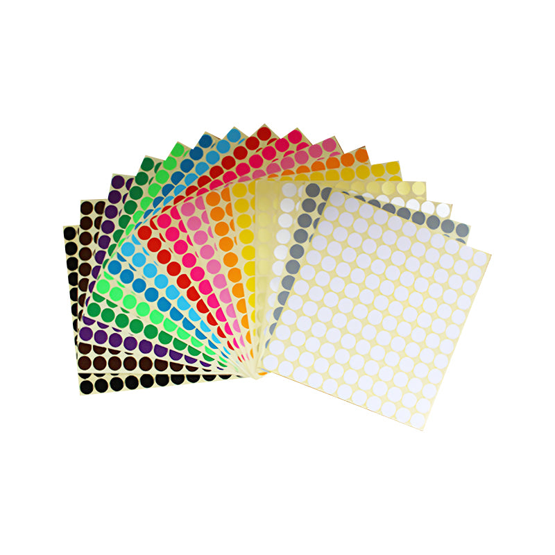 Round Coloured Dot Stickers 8mm–50mm Adhesive Label Set