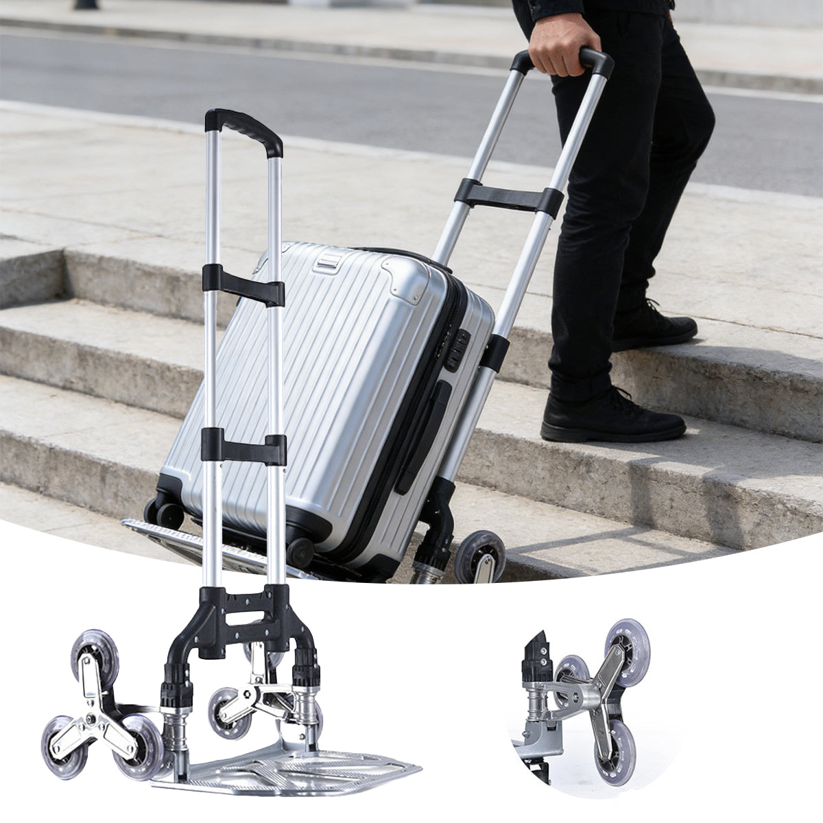Folding Hand Truck Cart Portable Aluminium Large Capacity
