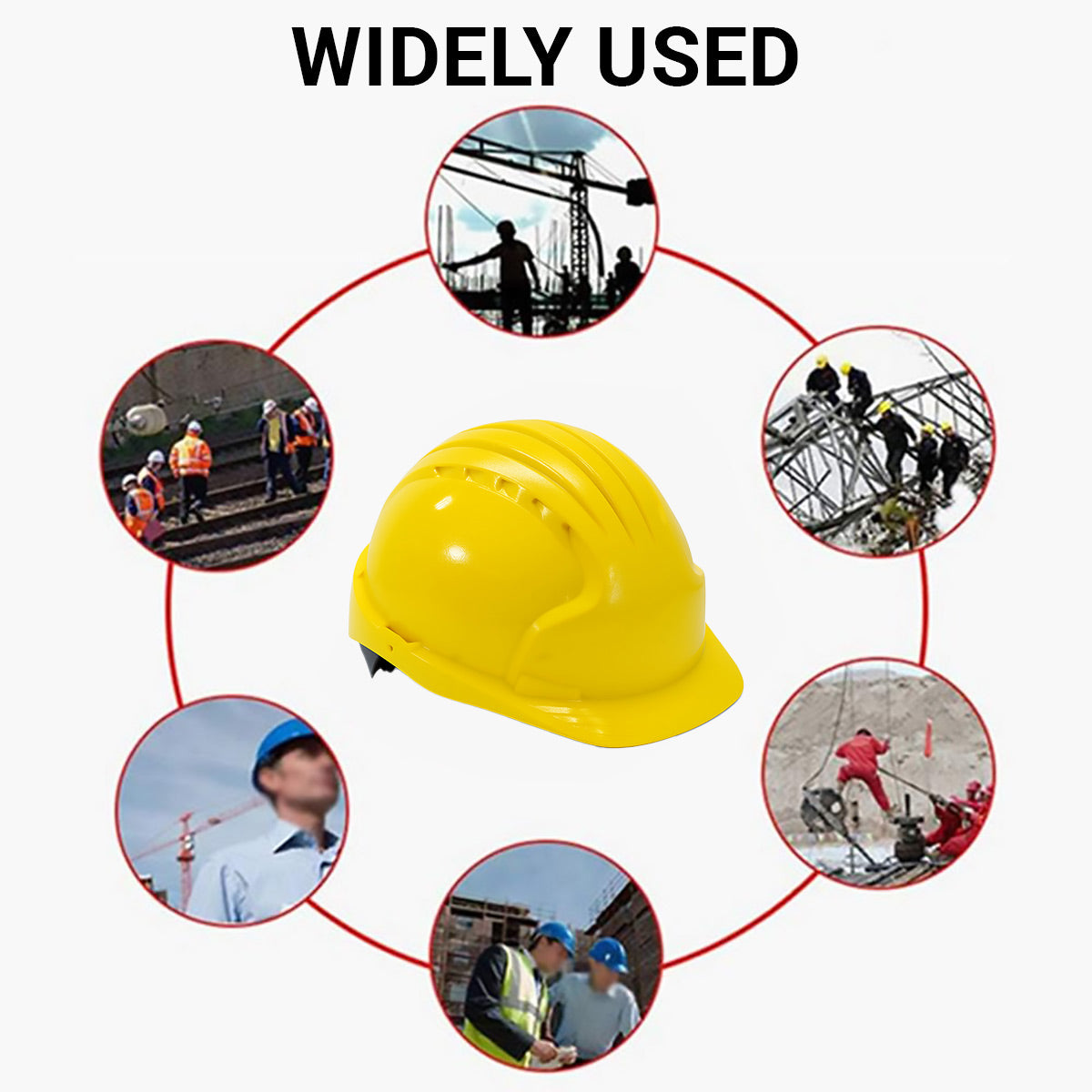 Safety Helmet Hard Hat ABS Adjustable Vented Construction