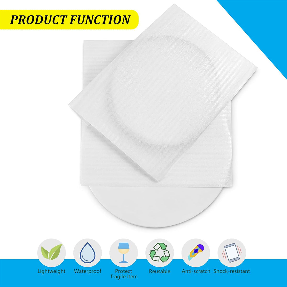 100PCS Pearl Cotton Foam Packaging Bags Shockproof for Fragile Items