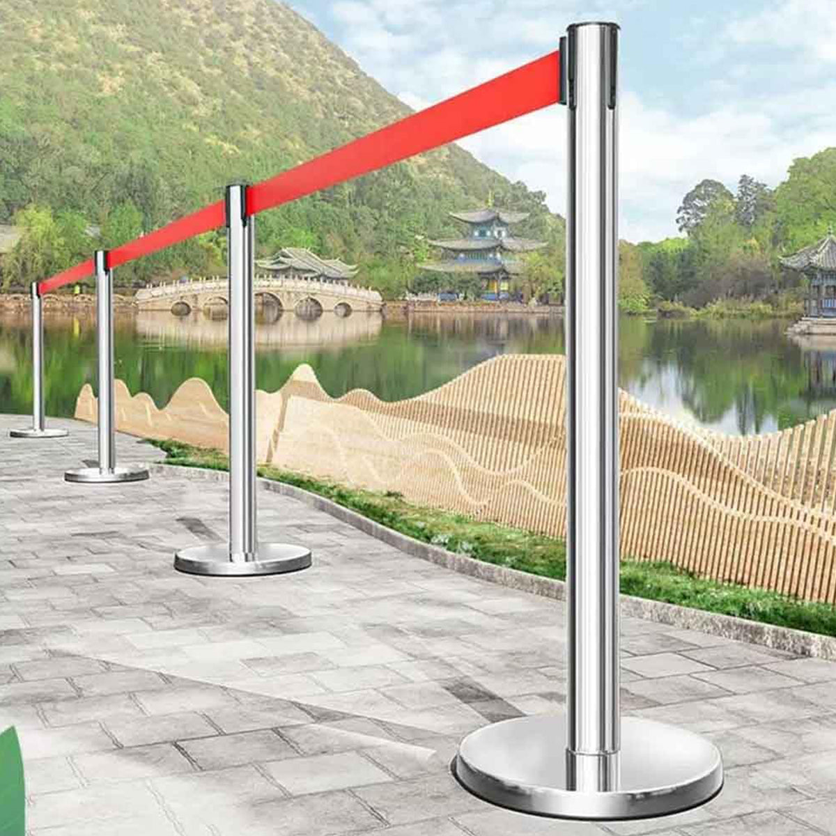 2M Retractable Isolation Barrier Belt Post Anti-Slip Waterproof