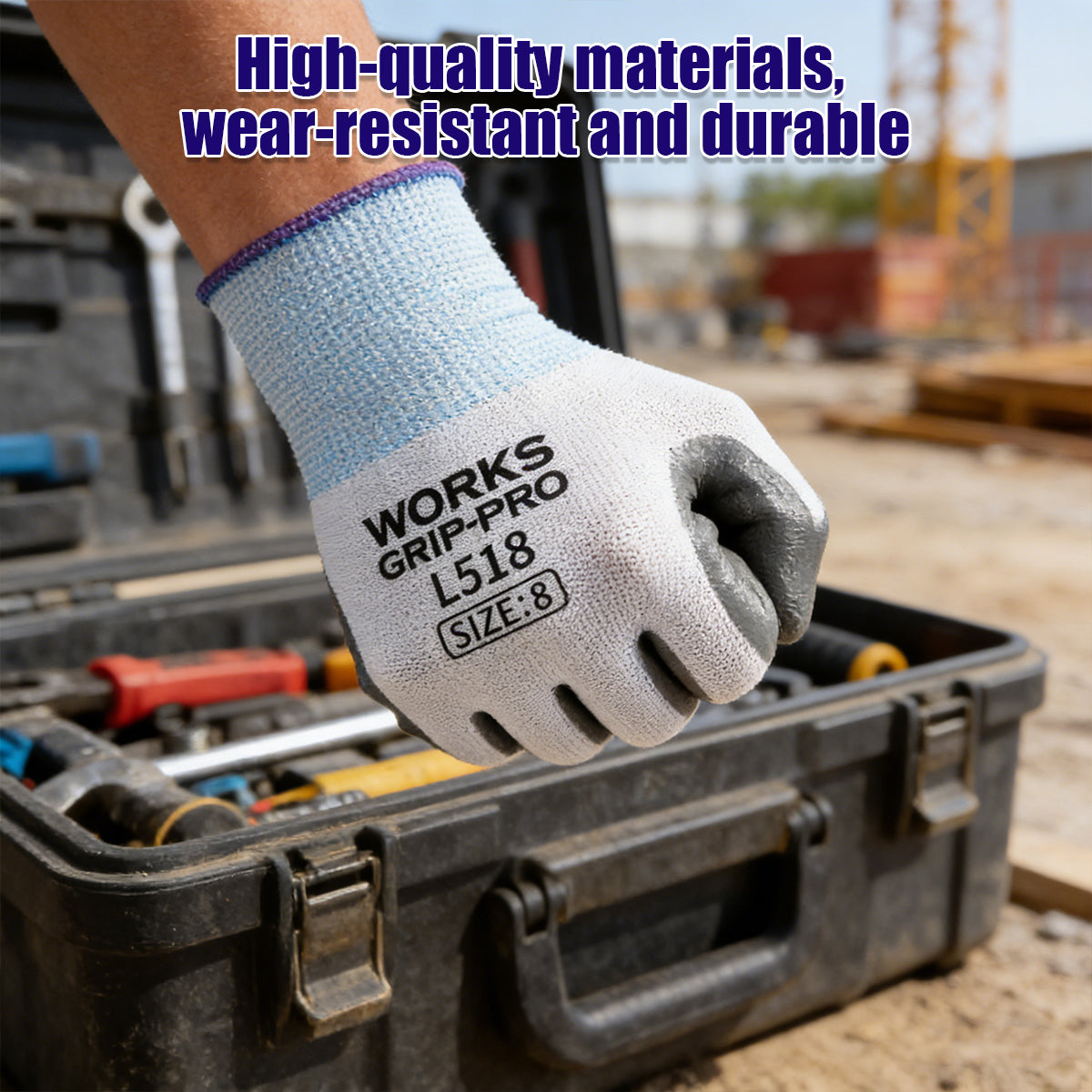 N518 Nitrile Coated Work Gloves Non Slip Safety Labor Gloves 20Pairs