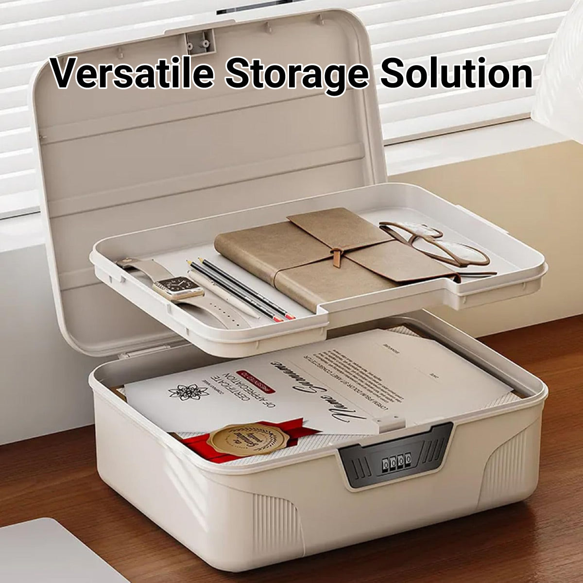 Lockable Storage Box with 4 Digit Combination for Documents