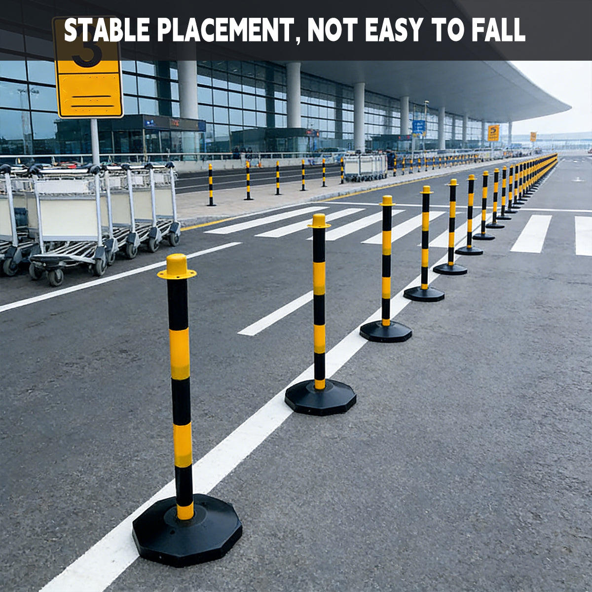 2PCS Safety Isolation Delineator Posts 82cm Stable Base