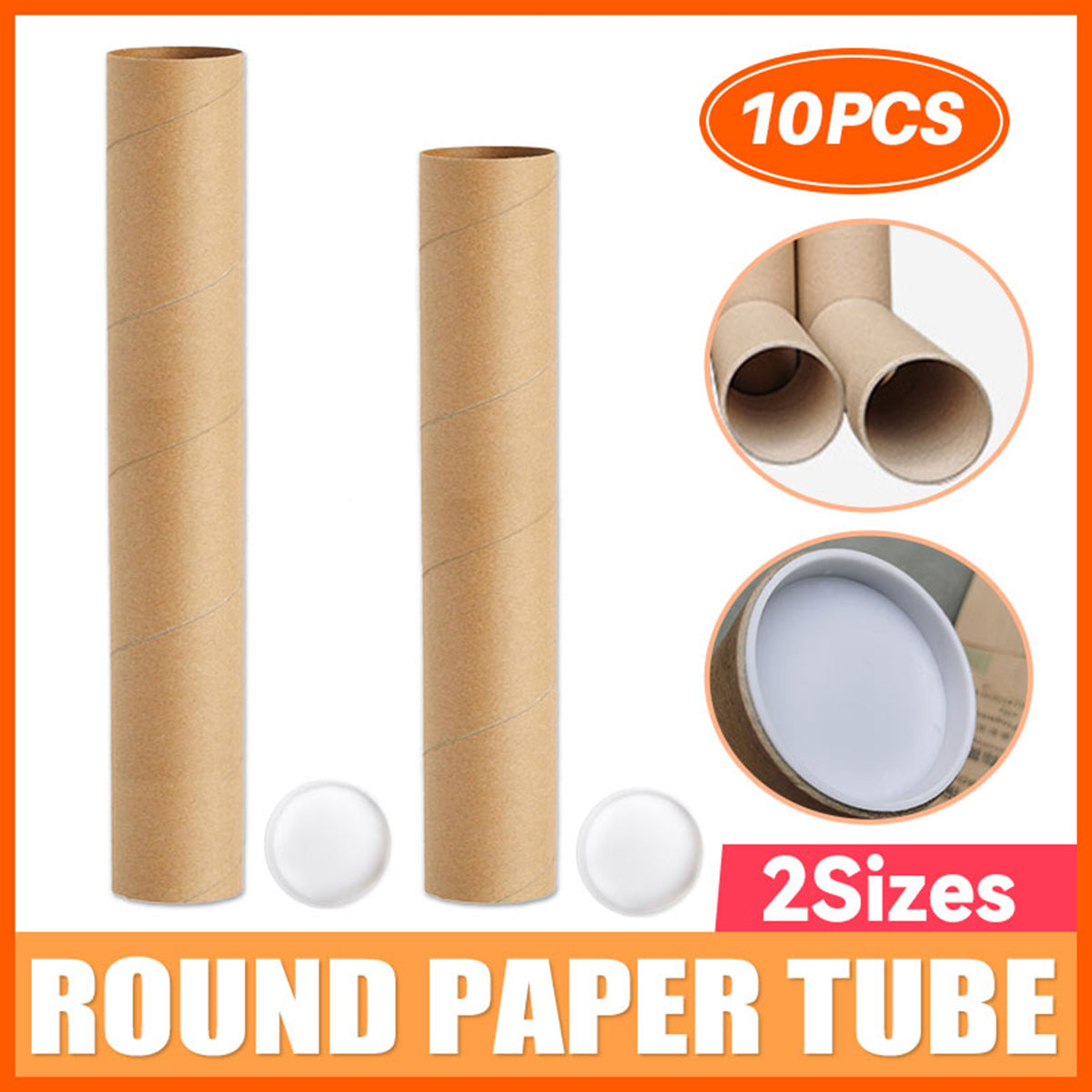 10PCS Kraft Paper Storage Tubes Cardboard Poster Document Shipping