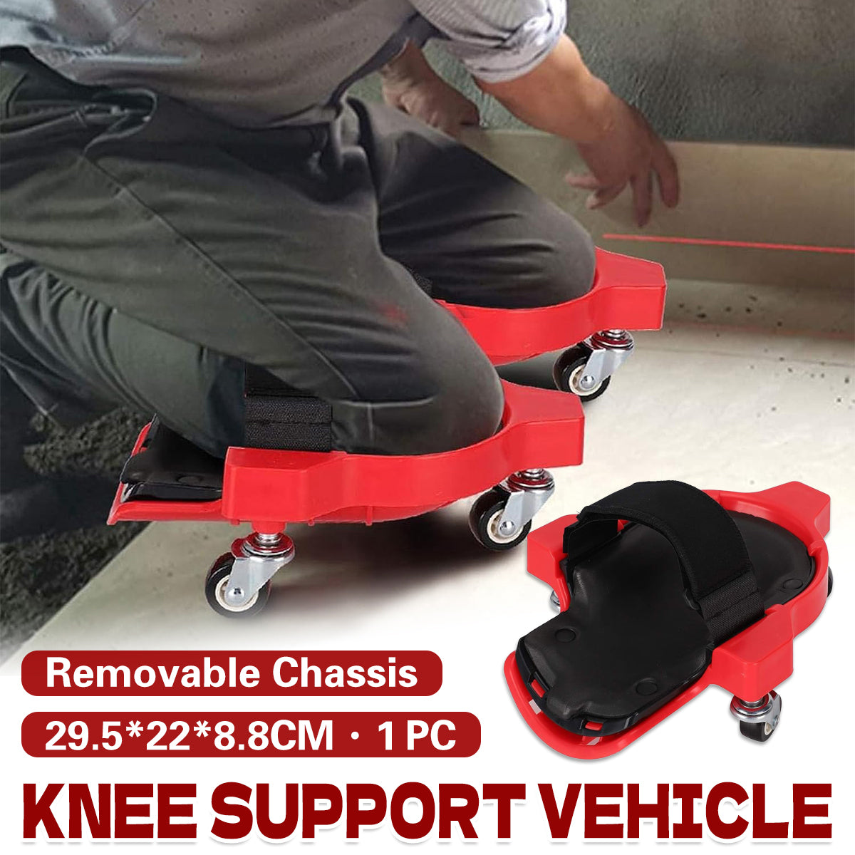 Bricklayer Knee Pad Tool Cart with Rolling Wheels for Construction